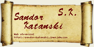 Šandor Katanski vizit kartica